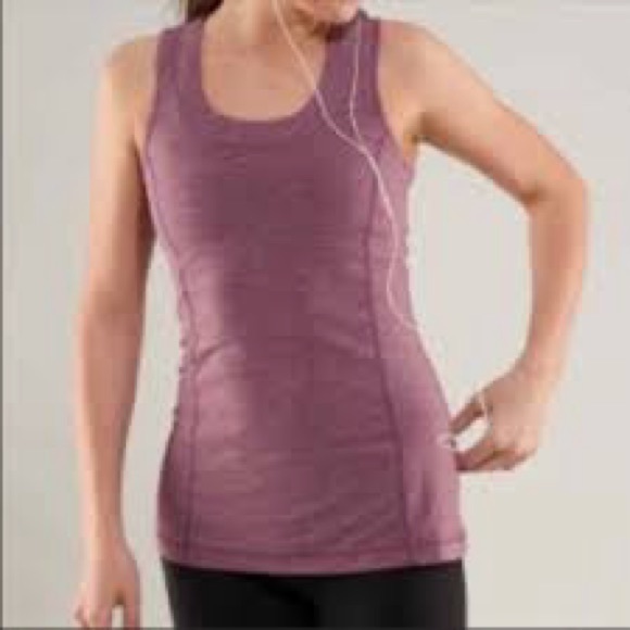 Lululemon Run Free Dash Ruffle Tank Heathered Plum - Size 10 - Picture 4 of 9
